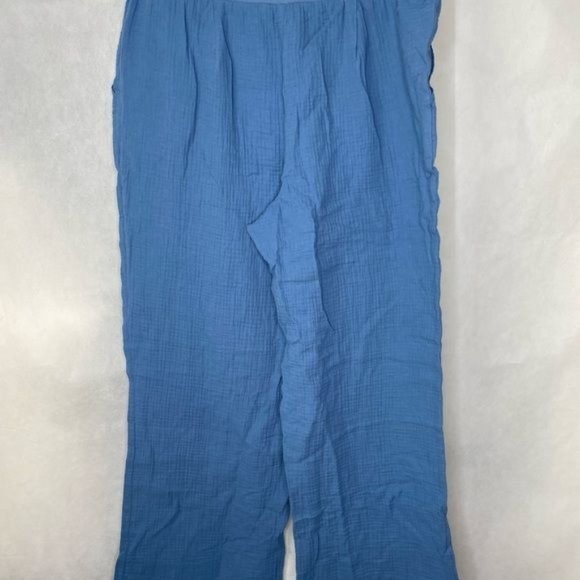 Naturals d & co women’s cotton pants wide leg light blue pull on elastic size 1X - Picture 5 of 11